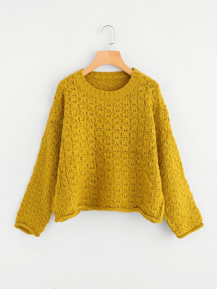 Shein Crochet Pattern Pullover Sweater