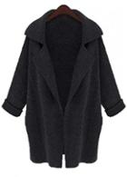 Rosewe Chic Black Long Sleeve Turndown Collar Woman Sweaters