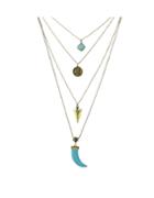 Shein Gold Multilayers Long Pendant Necklace