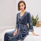Shein Floral Crochet Velvet Cami Pajama Set With Robe