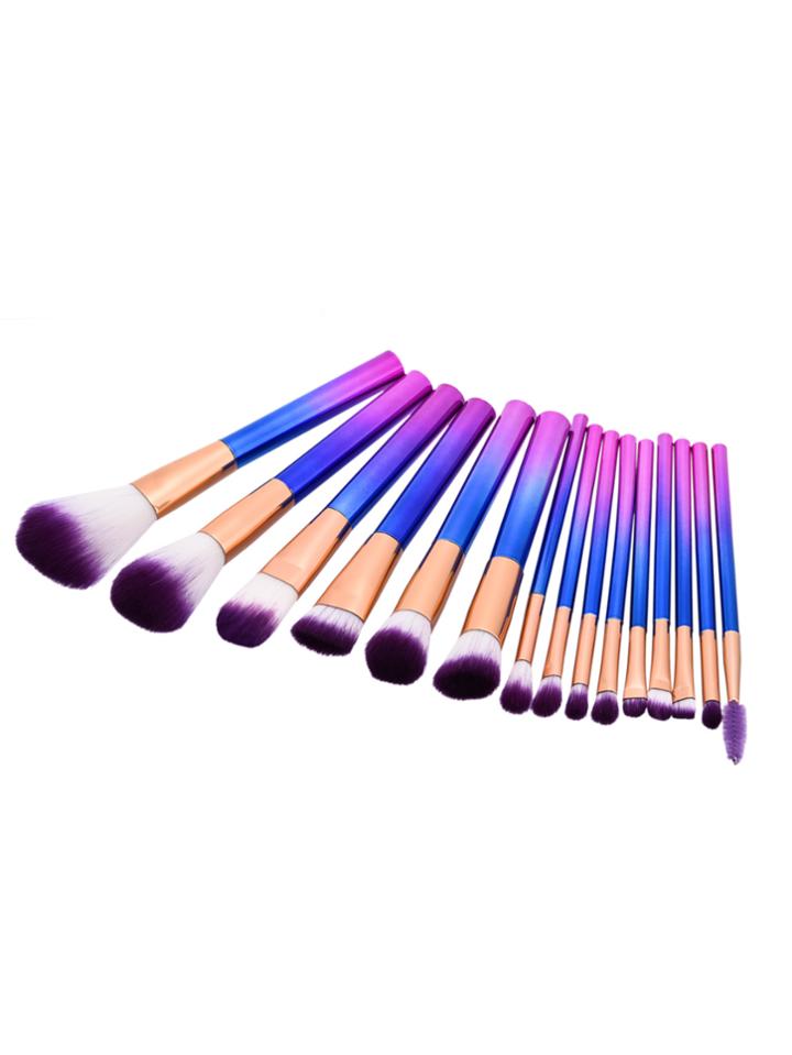 Shein Ombre Professional Makeup Brush Set 15pcs