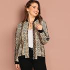 Shein Plus Contrast Sideseam Snake Skin Jacket
