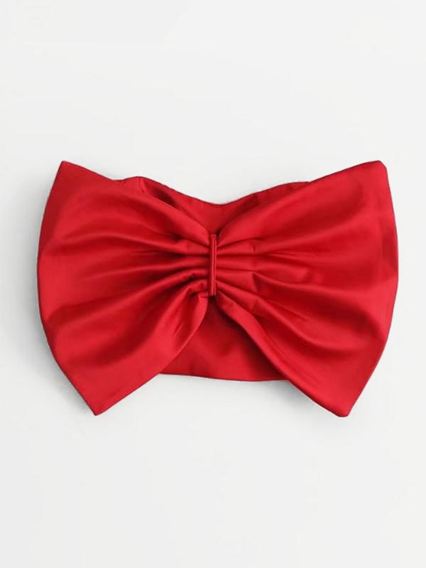 Shein Bow Decor Zipper Bandeau