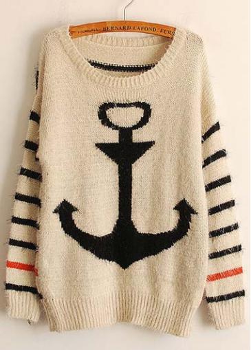 Rosewe Autumn Essential Long Sleeve Round Neck Sweaters With Print
