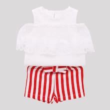 Shein Toddler Girls Contrast Lace Top With Shorts