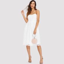 Shein Fit & Flare Lace Bandeau Dress