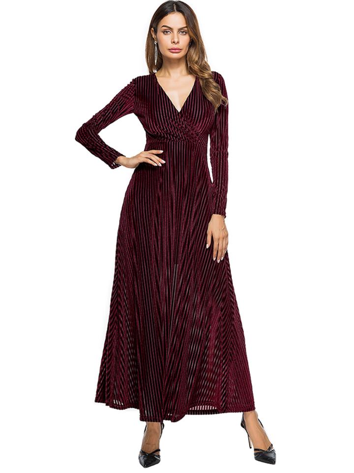 Shein Surplice Neckline Velvet Dress