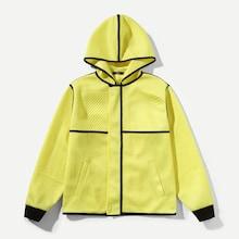 Shein Men Contrast Binding Hooded Mesh Jacket