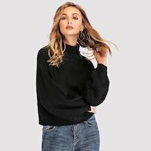 Shein Solid High-neck Jumper