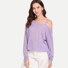 Shein Asymmetrical Shoulder Tunic Tee