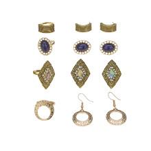 Shein Textured Earrings 4pairs & Ring Set 4pcs