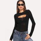 Shein Cut Front Detail Sheer Top