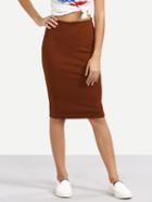 Shein Brown Sexy Tight Short Skirt