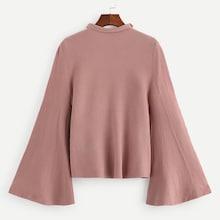 Shein Stand Neck Bell Sleeve Jumper