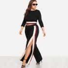 Shein Plus Striped Top And Pants Co-ord