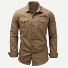 Shein Men Pocket Detail Embroidery Shirt