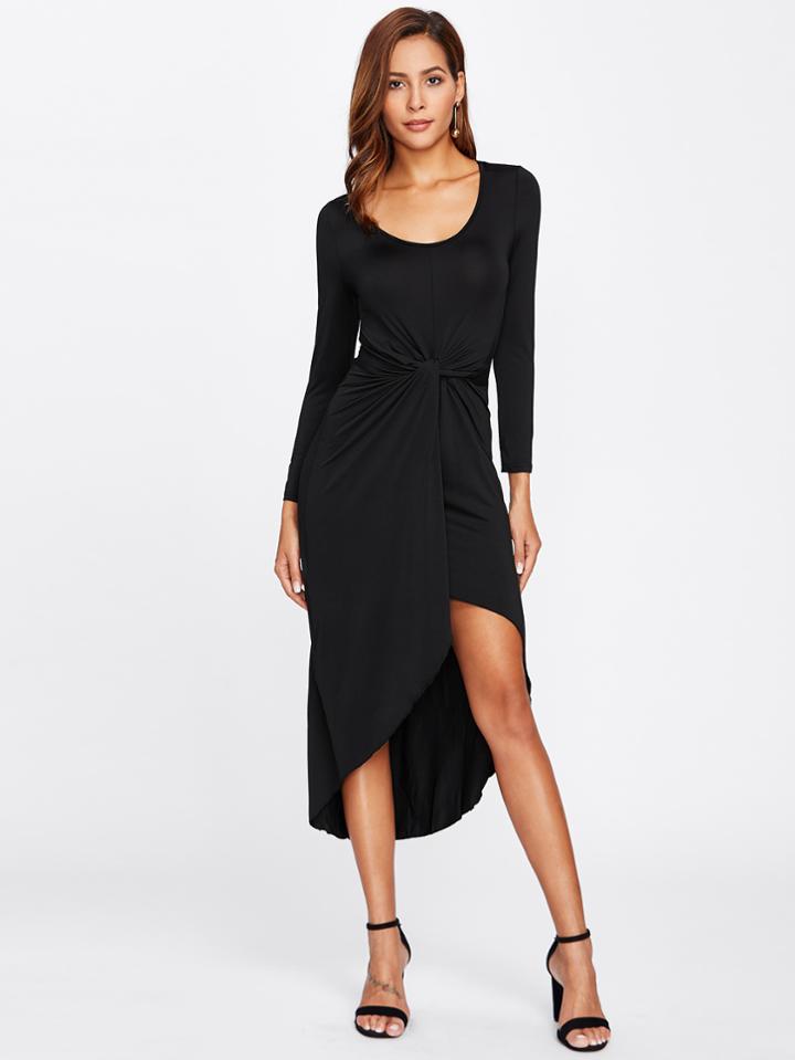 Shein Twist Front High Low Dress