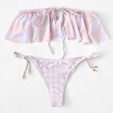 Shein Gingham Drawstring Bikini Set