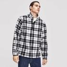 Shein Men Zip Front Mock-neck Plaid Jacket