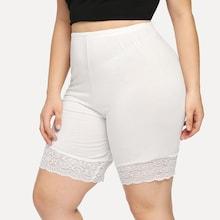Shein Plus Lace Panel Hem Shorts