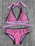 Shein Contrast Trim Triangle Bikini Set