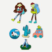 Shein Cactus & Car Design Brooch Set 6pcs