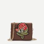 Shein Flower Embroidery Flap Chain Bag