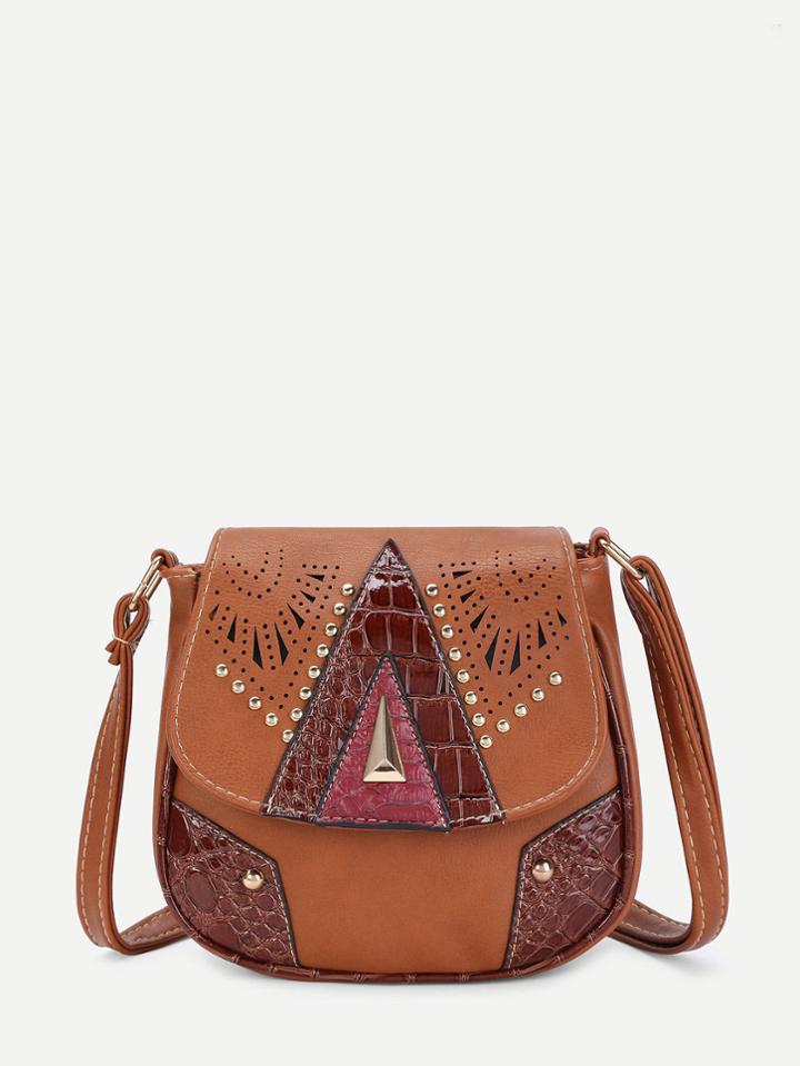 Shein Metal Detail Cut Out Pu Cross Body Bag