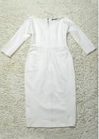 Rosewe Brief V Neck Solid White Party Dress With Back Zipper