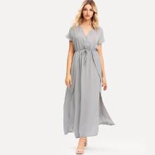 Shein Drawstring Waist Wrap Dress