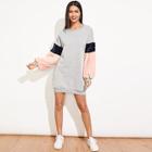 Shein Contrast Shearling Sweatshirt Dress