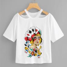 Shein Figure Print Cut Out Tee