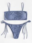Shein Tie Side Checker Bikini Set