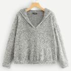 Shein V-neck Teddy Hoodie