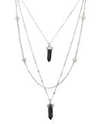 Shein Black Multilayers Pendant Necklace