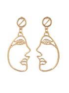 Shein Abstract Face Metal Earrings