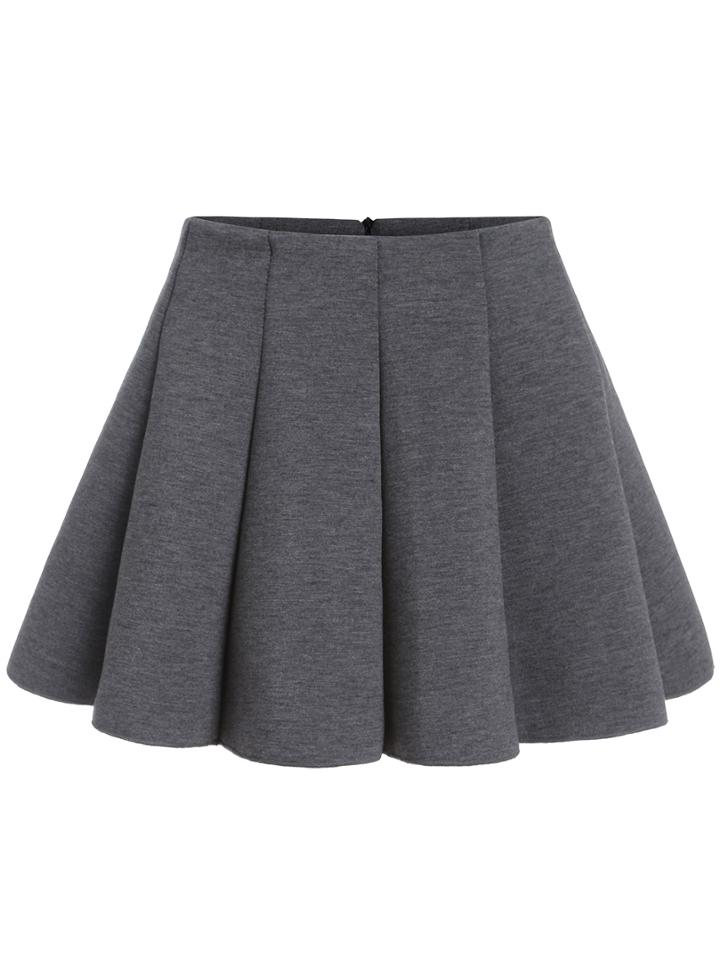 Shein Grey Casual Flare Mini Skirt