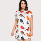 Shein Plus Allover Bird Print Dress