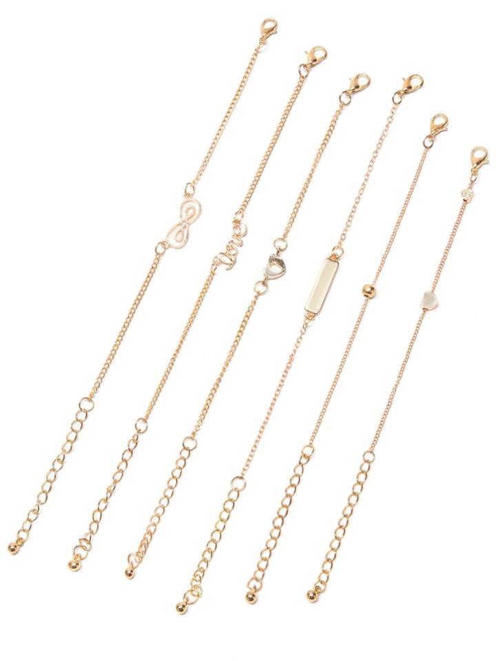 Shein Gold Plated Multi Shape Pendant Choker Necklace Set