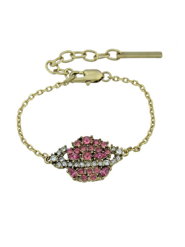 Shein Hotpink Rhinestone Round Planet Charm Bracelets