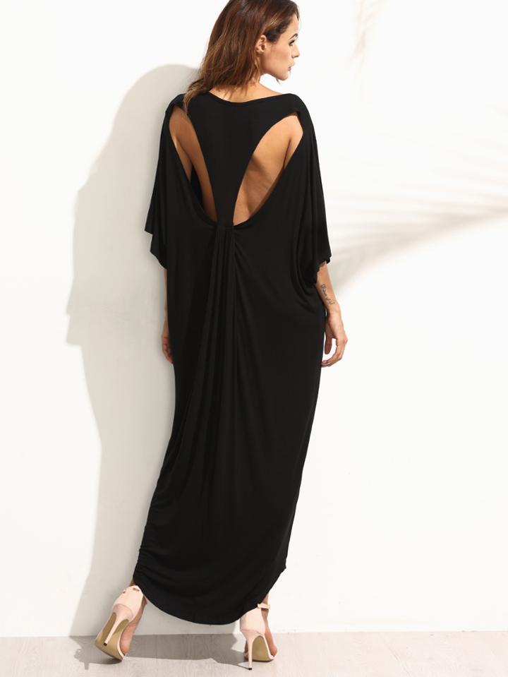 Shein Black Cutout Back Long Dress