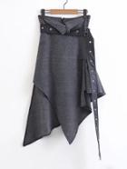 Shein Asymmetrical Striped Skirt Wit Belt