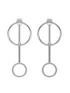 Shein Silver Plated Circle Hollow Out Drop Earrings