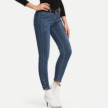 Shein Grommet Eyelet Detail Skinny Jeans