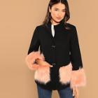 Shein Faux Fur Detail Coat