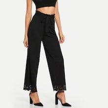 Shein Cut Out Scallop Trim Pants