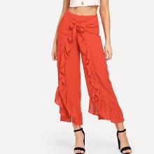 Shein Ruffle Trim Wrap Pants