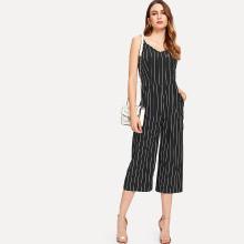 Shein Vertical-striped Cami Jumpsuit