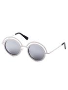 Shein Silver Double Frame Round Sunglasses