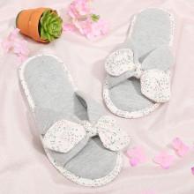 Shein Calico Print Knot Design Flat Slippers